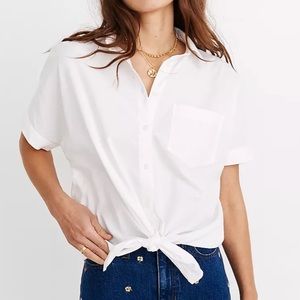 Madewell Short-Sleeve Tie-Front Shirt